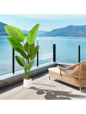 Lifelike 5.3Ft Artificial Bird of Paradise Plant - Tropical Silk Palm Tree for